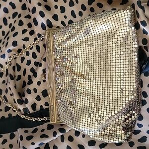 Vtg. 1940's Whiting & Davis Gold Mesh Evening Bag